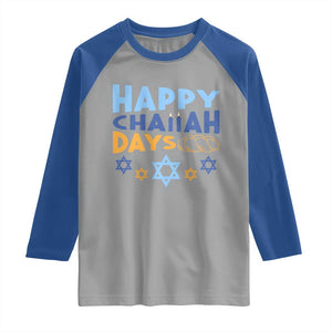Happy Challah Days Raglan Shirt Hanukkah Holiday Gift TS12 Sport Gray Royal Print Your Wear
