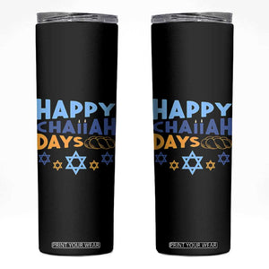 Happy Challah Days Skinny Tumbler Hanukkah Holiday Gift TS12 Black Print Your Wear