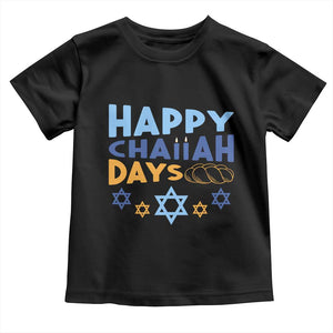 Happy Challah Days Toddler T Shirt Hanukkah Holiday Gift TS12 Black Print Your Wear