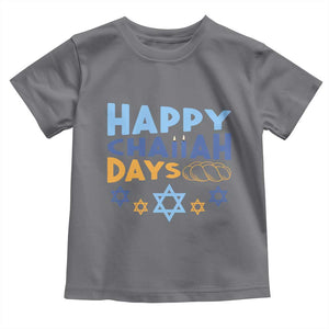 Happy Challah Days Toddler T Shirt Hanukkah Holiday Gift TS12 Charcoal Print Your Wear