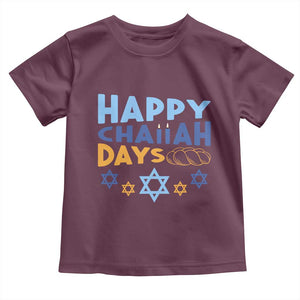 Happy Challah Days Toddler T Shirt Hanukkah Holiday Gift TS12 Maroon Print Your Wear