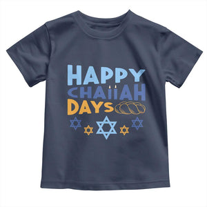 Happy Challah Days Toddler T Shirt Hanukkah Holiday Gift TS12 Navy Print Your Wear