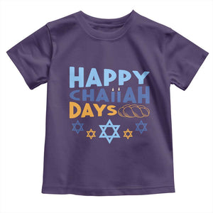 Happy Challah Days Toddler T Shirt Hanukkah Holiday Gift TS12 Purple Print Your Wear