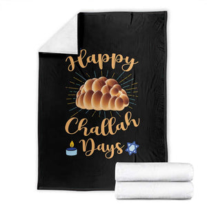 Funny Hanukkah Happy Challah Days Throw Blanket Jewish Gift TS12 Black Print Your Wear