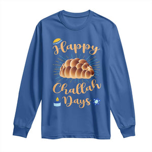Funny Hanukkah Happy Challah Days Long Sleeve Shirt Jewish Gift TS12 Royal Blue Print Your Wear