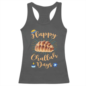 Funny Hanukkah Happy Challah Days Racerback Tank Top Jewish Gift TS12 Dark Heather Print Your Wear