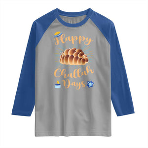 Funny Hanukkah Happy Challah Days Raglan Shirt Jewish Gift TS12 Sport Gray Royal Print Your Wear