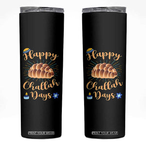 Funny Hanukkah Happy Challah Days Skinny Tumbler Jewish Gift TS12 Black Print Your Wear