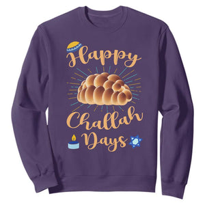 Funny Hanukkah Happy Challah Days Sweatshirt Jewish Gift TS12 Purple Print Your Wear