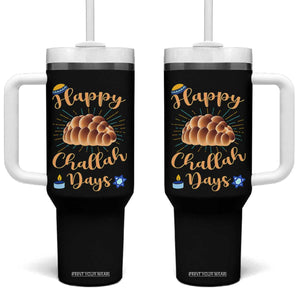 Funny Hanukkah Happy Challah Days Tumbler With Handle Jewish Gift TS12 One Size: 40 oz Black Print Your Wear