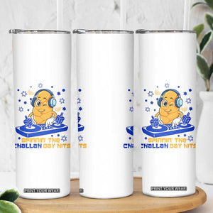 Hanukkah DJ Challah And Dreidel Skinny Tumbler Funny Jewish Gift TS12 Print Your Wear