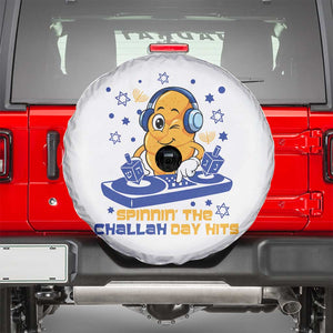 Hanukkah DJ Challah And Dreidel Spare Tire Cover Funny Jewish Gift - Print Your Wear