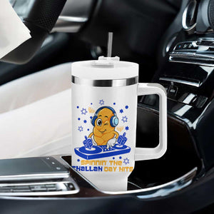 Hanukkah DJ Challah And Dreidel Tumbler With Handle Funny Jewish Gift TS12 Print Your Wear