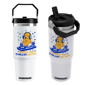 Hanukkah DJ Challah And Dreidel Flip Straw Tumbler Funny Jewish Gift TS12 One Size: 30 oz White Print Your Wear
