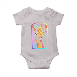 Funny Hanukkah Challah At Ya Girl Baby Onesie Jewish Chanukah Bread Gift TS12 Ice Gray Print Your Wear