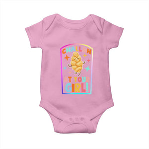 Funny Hanukkah Challah At Ya Girl Baby Onesie Jewish Chanukah Bread Gift TS12 Light Pink Print Your Wear