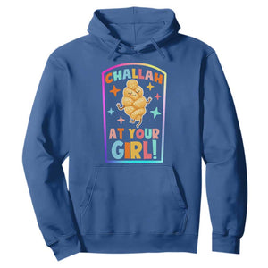 Funny Hanukkah Challah At Ya Girl Hoodie Jewish Chanukah Bread Gift TS12 Royal Blue Print Your Wear