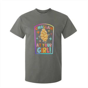 Funny Hanukkah Challah At Ya Girl T Shirt For Kid Jewish Chanukah Bread Gift TS12 Military Green Print Your Wear