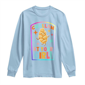 Funny Hanukkah Challah At Ya Girl Long Sleeve Shirt Jewish Chanukah Bread Gift TS12 Light Blue Print Your Wear