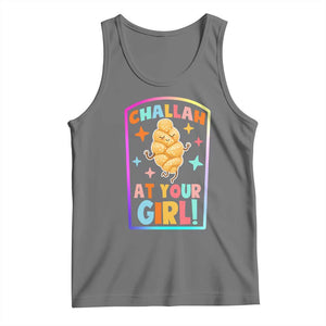 Funny Hanukkah Challah At Ya Girl Tank Top Jewish Chanukah Bread Gift TS12 Black Heather Print Your Wear
