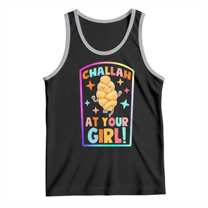 Funny Hanukkah Challah At Ya Girl Tank Top Jewish Chanukah Bread Gift TS12 Black Athletic Heather Print Your Wear