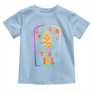 Funny Hanukkah Challah At Ya Girl Toddler T Shirt Jewish Chanukah Bread Gift TS12 Light Blue Print Your Wear