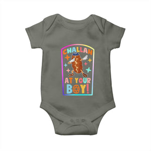 Hanukkah Challah At Ya Boy Baby Onesie Funny Holiday Gift TS12 Military Green Print Your Wear