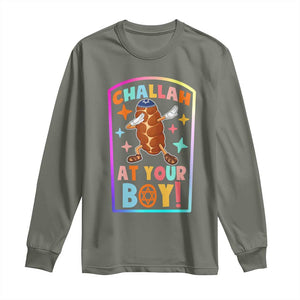 Hanukkah Challah At Ya Boy Long Sleeve Shirt Funny Holiday Gift TS12 Military Green Print Your Wear