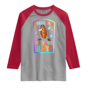 Hanukkah Challah At Ya Boy Raglan Shirt Funny Holiday Gift TS12 Sport Gray Red Print Your Wear