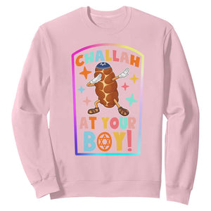 Hanukkah Challah At Ya Boy Sweatshirt Funny Holiday Gift TS12 Light Pink Print Your Wear