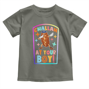 Hanukkah Challah At Ya Boy Toddler T Shirt Funny Holiday Gift TS12 Military Green Print Your Wear