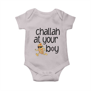 Festival Of Lights Gift Baby Onesie Hanukkah Challah At Ya Boy TS12 Ice Gray Print Your Wear