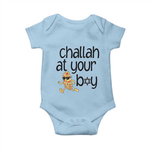 Festival Of Lights Gift Baby Onesie Hanukkah Challah At Ya Boy TS12 Light Blue Print Your Wear