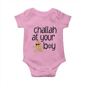 Festival Of Lights Gift Baby Onesie Hanukkah Challah At Ya Boy TS12 Light Pink Print Your Wear