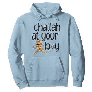 Festival Of Lights Gift Hoodie Hanukkah Challah At Ya Boy TS12 Light Blue Print Your Wear