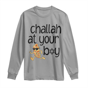 Festival Of Lights Gift Long Sleeve Shirt Hanukkah Challah At Ya Boy TS12 Sport Gray Print Your Wear