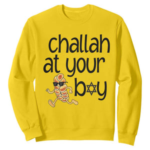 Festival Of Lights Gift Sweatshirt Hanukkah Challah At Ya Boy TS12 Daisy Print Your Wear
