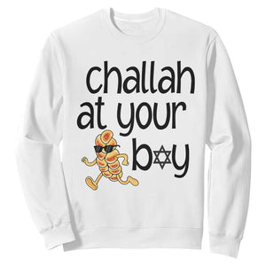 Festival Of Lights Gift Sweatshirt Hanukkah Challah At Ya Boy TS12 White Print Your Wear