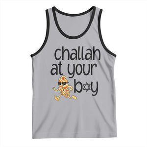 Festival Of Lights Gift Tank Top Hanukkah Challah At Ya Boy TS12 Athletic Heather Black Print Your Wear