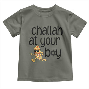 Festival Of Lights Gift Toddler T Shirt Hanukkah Challah At Ya Boy TS12 Military Green Print Your Wear