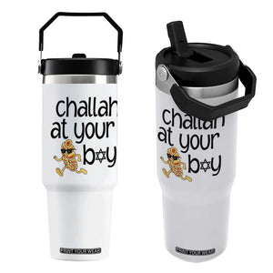 Festival Of Lights Gift Flip Straw Tumbler Hanukkah Challah At Ya Boy TS12 One Size: 30 oz White Print Your Wear