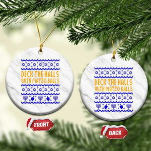 Funny Ugly Hanukkah Ceramic Ornament Deck The Halls With Matzo Balls Jewish Gift TS12 1pc White Marble Print Your Wear