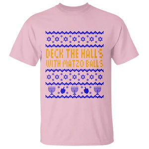 Funny Ugly Hanukkah T Shirt Deck The Halls With Matzo Balls Jewish Gift TS12 Light Pink Print Your Wear