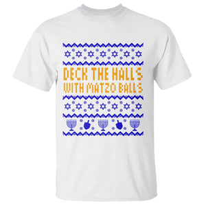 Funny Ugly Hanukkah T Shirt Deck The Halls With Matzo Balls Jewish Gift TS12 White Print Your Wear