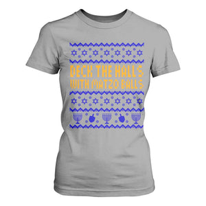 Funny Ugly Hanukkah T Shirt For Women Deck The Halls With Matzo Balls Jewish Gift TS12 Sport Gray Print Your Wear