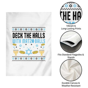 Deck The Halls With Matzo Balls Garden Flag Funny Ugly Jewish Holiday Gift TS12 Print Your Wear