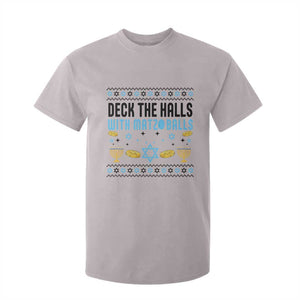 Deck The Halls With Matzo Balls T Shirt For Kid Funny Ugly Jewish Holiday Gift TS12 Ice Gray Print Your Wear