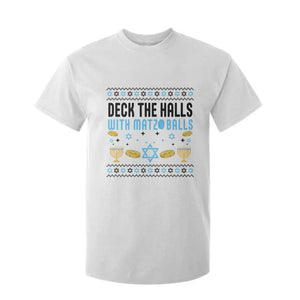 Deck The Halls With Matzo Balls T Shirt For Kid Funny Ugly Jewish Holiday Gift TS12 White Print Your Wear
