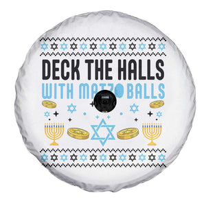 Deck The Halls With Matzo Balls Spare Tire Cover Funny Ugly Jewish Holiday Gift - Print Your Wear