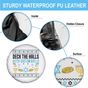Deck The Halls With Matzo Balls Spare Tire Cover Funny Ugly Jewish Holiday Gift - Print Your Wear
